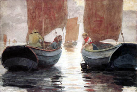 Winslow Homer - Charla en el bote