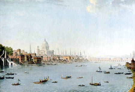 Antonio Joli - The Thames looking towards the City