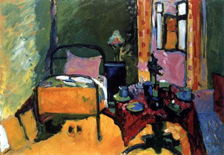 Wassily Wassilyevich Kandinsky - Bedroom in the Ainmillerstrasse