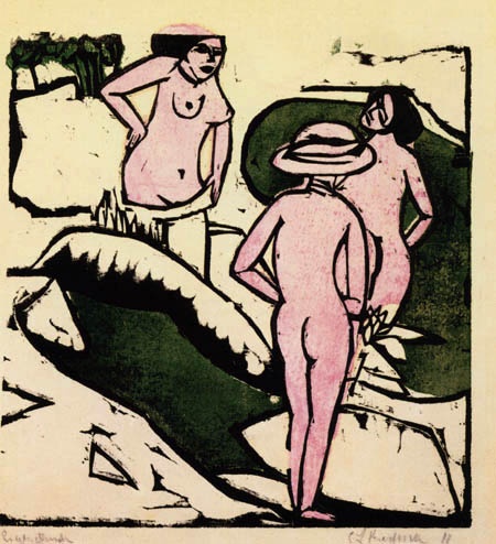 Ernst Ludwig Kirchner - Three bathing women