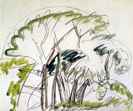 Ernst Ludwig Kirchner - Grupo de los árboles en Fehmarn