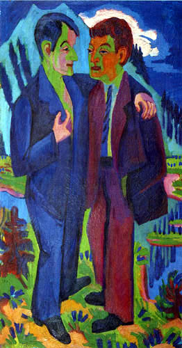 Ernst Ludwig Kirchner - The friends Albert Müller and Hermann Scherer