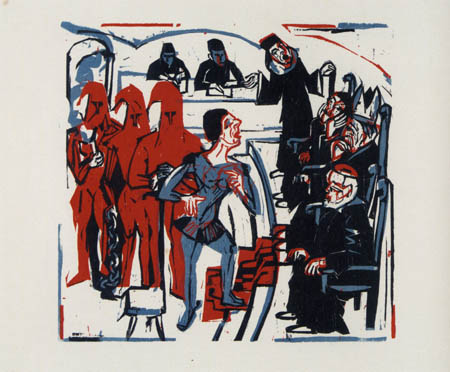 Ernst Ludwig Kirchner - Court scene from Shaw