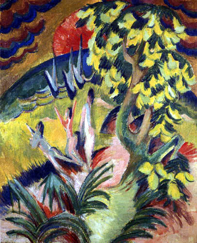 Ernst Ludwig Kirchner - L'arbre de cytise dans la baie circulaire