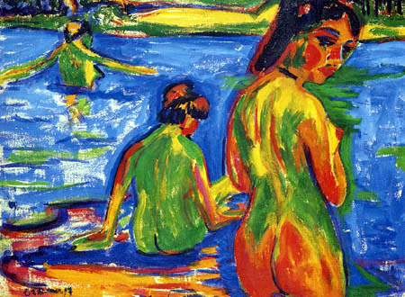 Ernst Ludwig Kirchner - Im See badende Mädchen