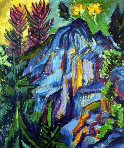 Ernst Ludwig Kirchner - Paysage avec rochers bleus