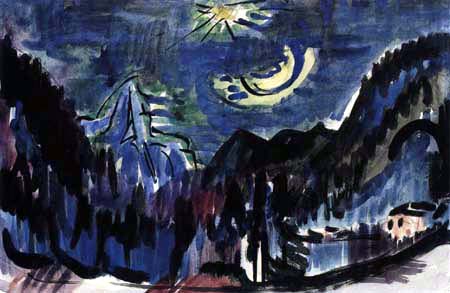 Ernst Ludwig Kirchner - Une nuit de lune à Davos
