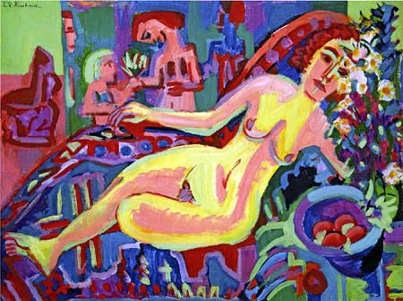 Ernst Ludwig Kirchner - Desnuda en el sofá