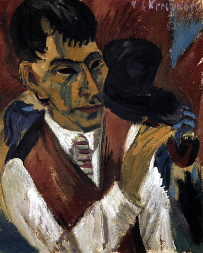 Ernst Ludwig Kirchner - Otto Mueller avec pipe