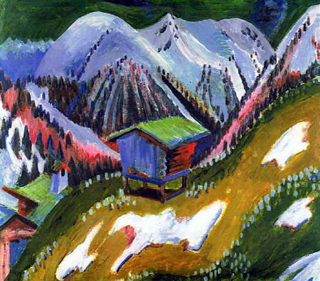 Ernst Ludwig Kirchner - Paisaje de montaña con nieve derretida