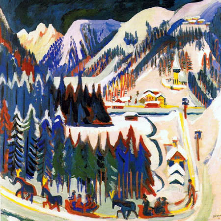 Ernst Ludwig Kirchner - El valle de Sertig en la nieve