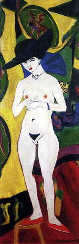 Ernst Ludwig Kirchner - Desnuda con Sombrero