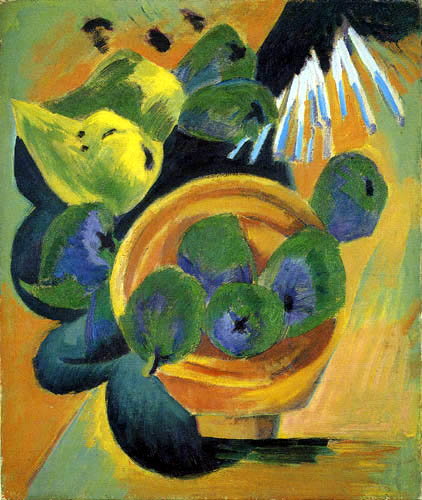 Ernst Ludwig Kirchner - Still life with wooden bowl and quinces