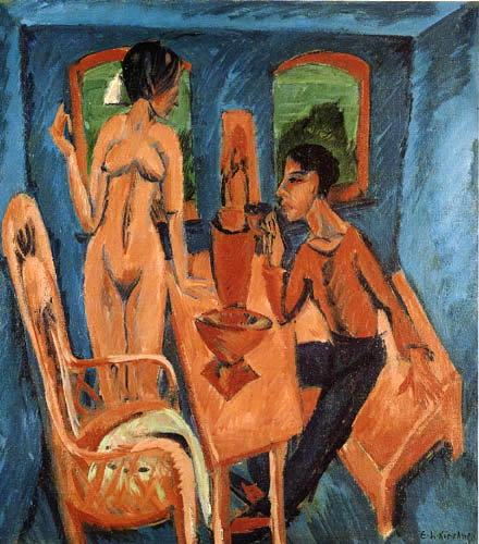 Ernst Ludwig Kirchner - Tower Room, Self-portrait with Erna