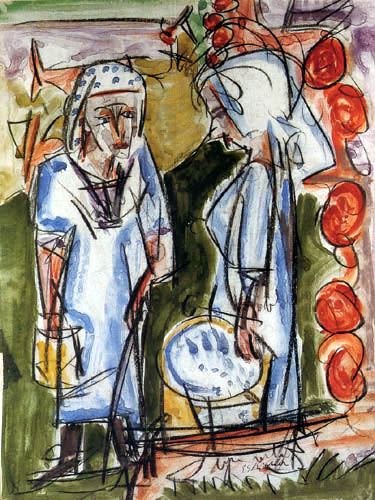 Ernst Ludwig Kirchner - Bäuerinnen am Brunnen, Stafelalp