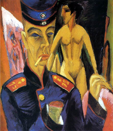 Ernst Ludwig Kirchner - Self portrait as a soldier