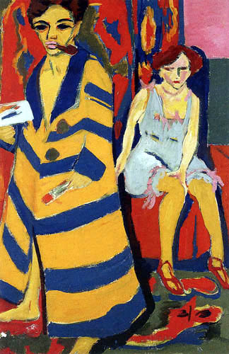 Ernst Ludwig Kirchner - Autorretrato con módelo