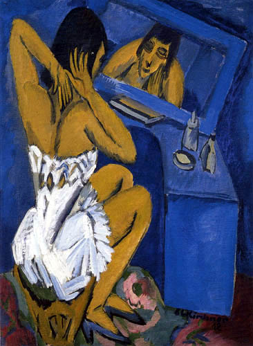 Ernst Ludwig Kirchner - Toilette - Frau vor dem Spiegel