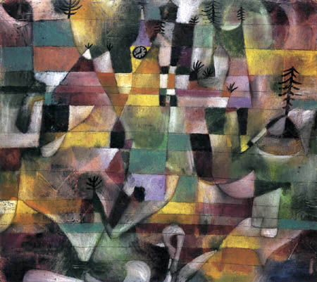 Paul Klee - Landschaft und gelber Kirchturm