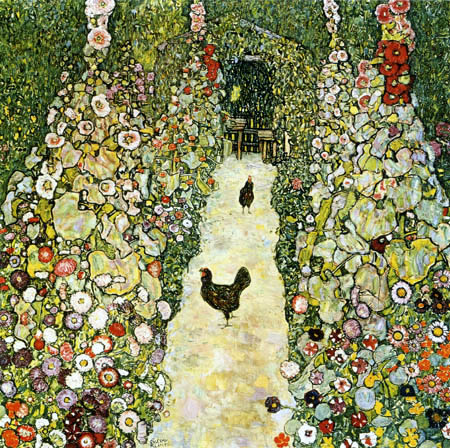 Gustav Klimt - Gartenweg mit Hühnern