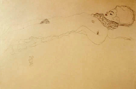 Gustav Klimt - A Reclining Nude