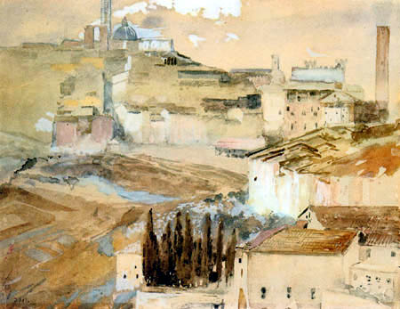Max Klinger - View of Siena from San Domenico, study