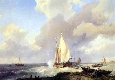 Jan Hermanus K. Koekkoek - Shipping off the Dutch Coast