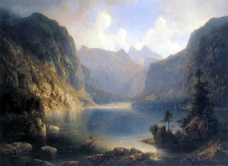 Julius Lange - Panorama de mer des Alpes