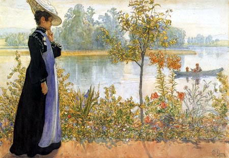 Carl Olof Larsson - Karin on the bank of the lake