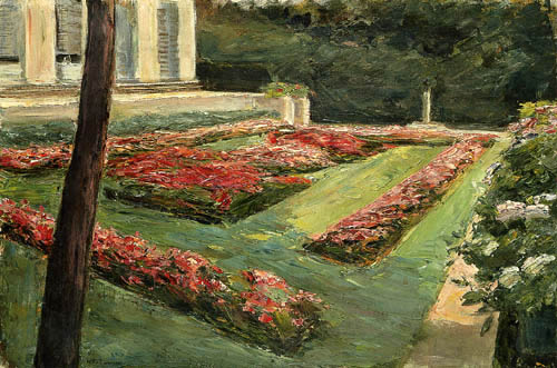 Max Liebermann - The flower terrace in the garden, Wannsee