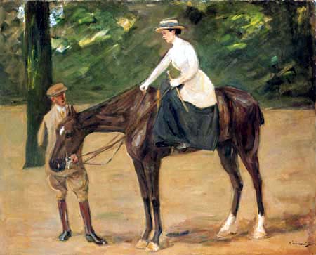 Max Liebermann - Kate, la hija del artista a caballo