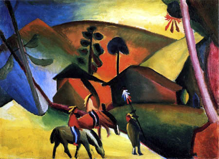 August Macke - Indianer auf Pferden