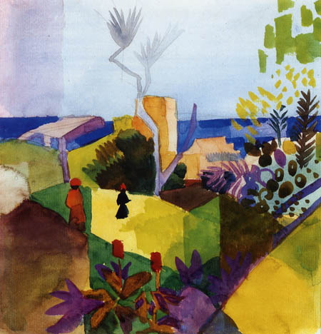 August Macke - Landscape at the sea