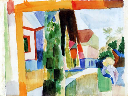 August Macke - Our garden at the lake