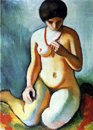August Macke - Nude with Coral Necklace
