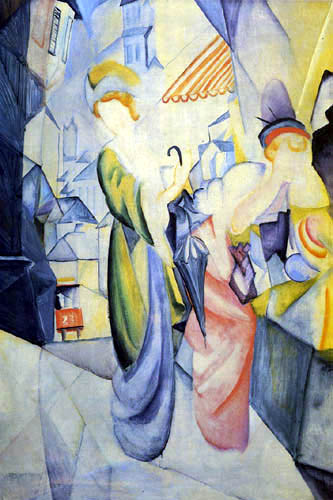 August Macke - Helle Frauen vor dem Hutladen