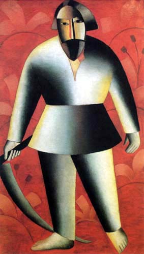 Kazimir Severinovich Malevich - Reaper on Red Background