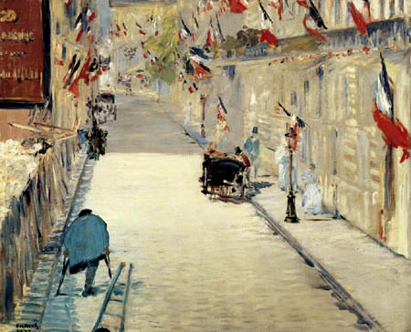 Edouard Manet - Rue Mosnier mit Fahnen