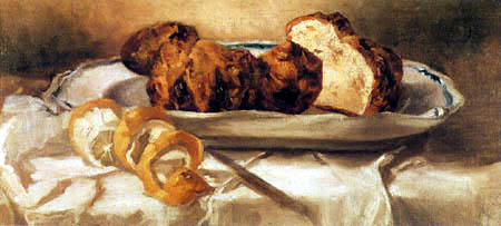Edouard Manet - Stilleben mit Brioche und Zitrone