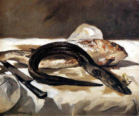 Edouard Manet - Stilleben mit Salmon und Aal
