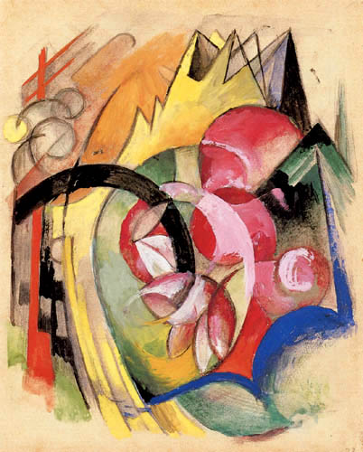 Franz Marc - Colored flowers