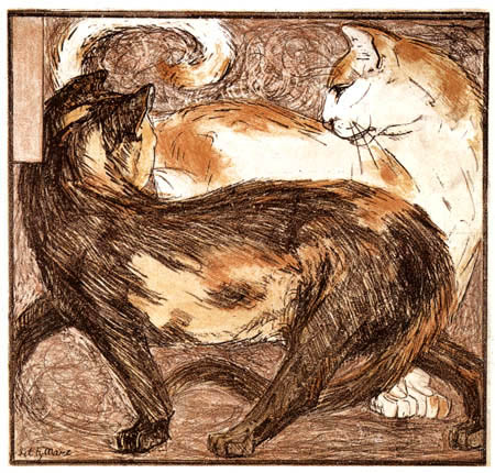 Franz Marc - Two cats
