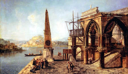 Michele Marieschi - Capriccio mit gotischen Bauwerken