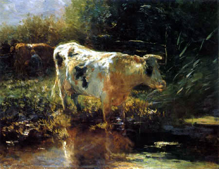 Willem Maris - Kühe am Weiher