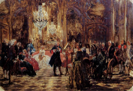 Adolph von (Adolf) Menzel - Récital de flûte dans les Sanssouci