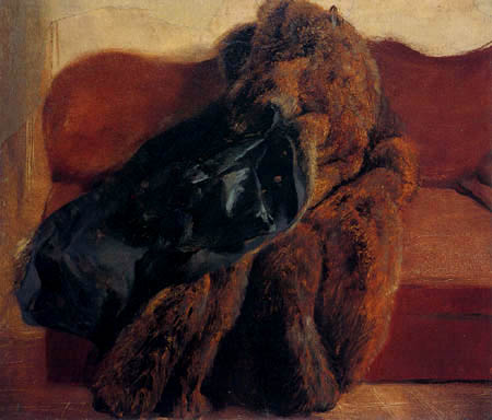 Adolph von (Adolf) Menzel - Un abrigo de piel en un sofá