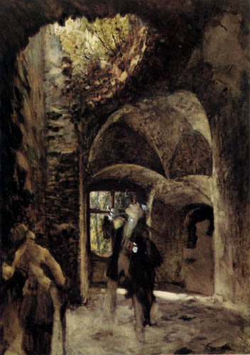 Adolph von (Adolf) Menzel - In einer Ruine