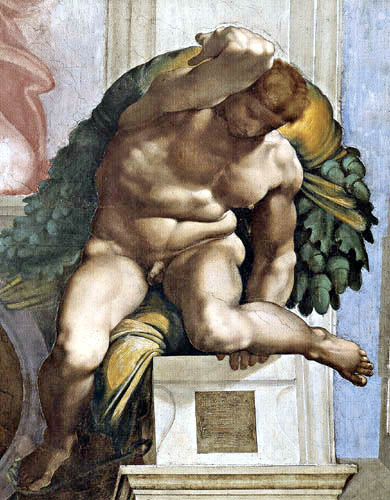 Michelangelo Buonarroti - Sixtinische Kapelle, Ein Ignudo