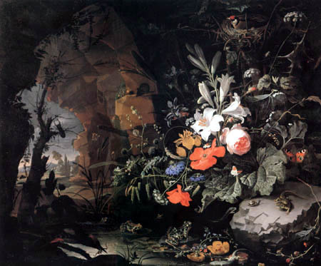Abraham Mignon - Naturaleza muerta con flores
