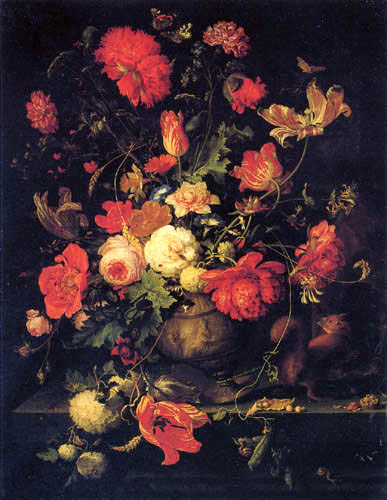 Abraham Mignon - Flowers in a vase
